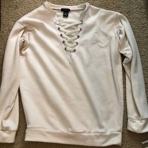 Rue 21 cross front crew neck sweatshirt